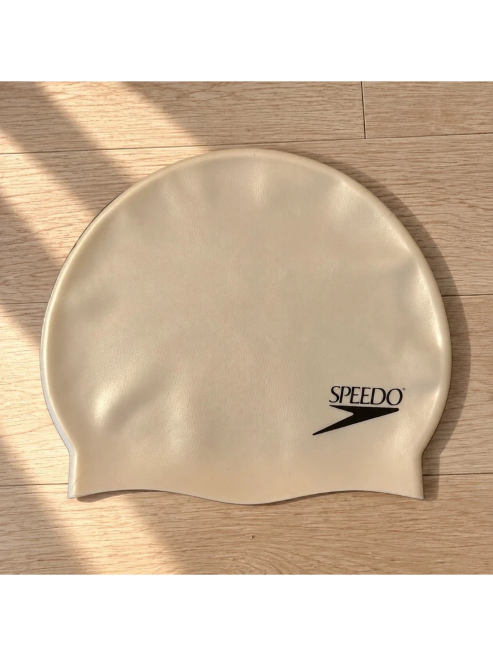 Speedo White Silicone Swim Cap Unisex One Size Swimming Pool Training